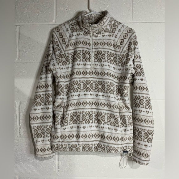 Eddie Bauer Sweaters - Brown and White Patterned Pullover Eddie Bauer medium